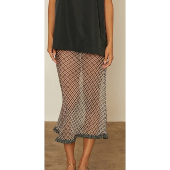 Ciao Lucia Dresses & Skirts - Ciao Lucia Valeria Plaid Organza Midi Skirt XXS